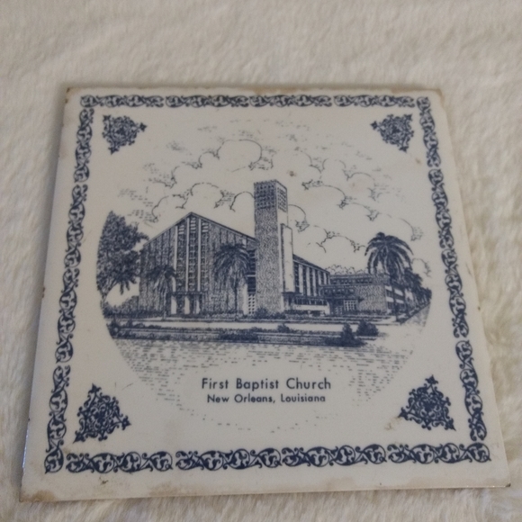 2 Frist Baptist Church of New Orleans Commemorative Ceramic Tiles 6" x 6" - Picture 3 of 9